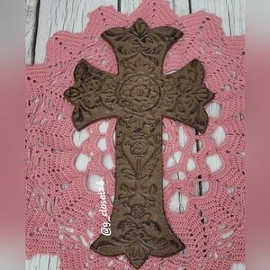 Ornate Wrought Iron Cross Decor